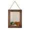 16 X 12 Inch Rustic Wood Framed Wall Mirror with Hanging Rope for Farmhouse Decor, for Entryway, Bedroom, Bathroom, Dresser, Brown